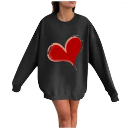 Women's Hoodies Sweatshirts For Women Valentines Gifts Love Print Long Sleeve Cute Tops Loose Fit Crewneck Pullover Blouse Ladies Shirt Y2k