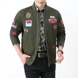 Men's Jackets Autumn Winter Bomber Jacket Fashion Embroidered Baseball Uniform Army Military Tactical Outwear Tooling Coats 231218