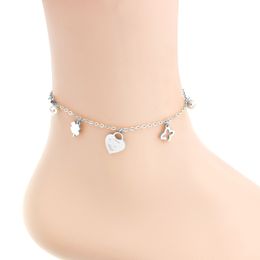 Fashion New Anklet Designer for Woman 925 Silver Foote Gioielli intarsiati Bracciale di cavigliere con zircone su una personalità delle gambe