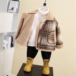 Jackets Boys Woolen Coats Plus Thicken 2024 Warm Velvet Winter Autumn Cotton Sport Tracksuit Teenagers Children's Clothing