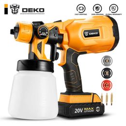 Cordless Spray Gun 800ml HVLP Household Paint Sprayer 3 Nozzle Sizes 20V DC Li-ion Battery High Power DKSG20K2 2107193098