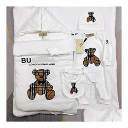 Autumn And Winter Baby Designer Brand Mens Womens Climbing Clothes Simple Long Sleeve Cotton Onesie Slee Bag Five-Piece Hip Hop Clo Dhvbu