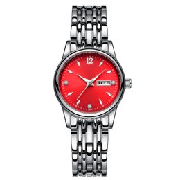 Women's high quality luxury simple practical quartz watch double calendar luminous business watch