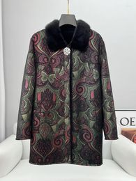 Women's Fur Haining For Middle-aged And Elderly Mink Collar Mothers Sheep Cut Velvet Coat Integrated Women