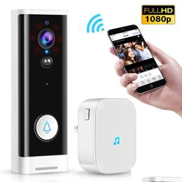 Doorbells Tuya Smart Life Wifi Video Doorbell Waterproof Wireless Camera Night Vision App Control Call Intercom Video-Eye Apartments D Dhrgq