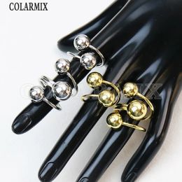 Band Rings 10 Pieces Spiral Lovely Cute Metal Ball Finger Rings Smooth Metallic Openable Women Jewellery Classic Party Gift 8 231218