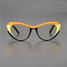 Sunglasses Frames Cat-eye Women's And Men's Myopia Prescription Glasses Retro Acetic Acid Optical Coloured