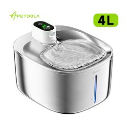 Cat Bowls Feeders APETDOLA 4L Wireless Water Fountain Auto Sensor Drinking For Cats Dog Drinker Pet Dispenser Accessories 231218