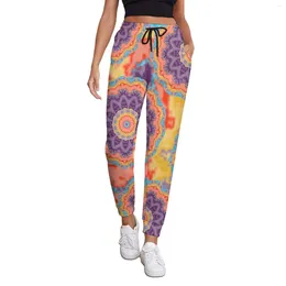 Women's Pants Hippie Bohemian Womens Floral Mandala Korean Fashion Sweatpants Spring Casual Custom Trousers Big Size 3XL