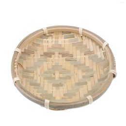 Plates Sieve Baskets Woven Serving Tray Fruit Vegetable Dessert Basket Chinese Traditional Round Storage Plate Platter For Picnic