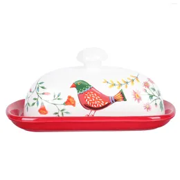 Plates Ceramic Butter Dish Box Cheese Server Storage Keeper Tray Plate Container With Lid Kitchen Dinnerware