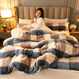 Bedding sets Super Thick Winter Warm Blanket for Bed Artificial Lamb Cashmere Weighted Blankets Soft Comfortable Warmth Quilt Comforter 231218