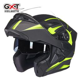 Helmets GXT Flip Up Motorcycle Helmet Double Lense Visors Full Face Motorbike Helmets Casco Racing Capacete With Bluetooth Moto Casque