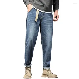 Men's Jeans 2024 Men Spring Classic Straight Solid Colour Cotton Autumn Large Size Outdoors Comfortable Fashion Casual Male