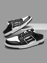 Amiiri Skeletal Shoes STAR Bone One Step Low Top Men's Shoes Summer Fashion Popular Campus Style Black and White Women's Shoes 3vt1