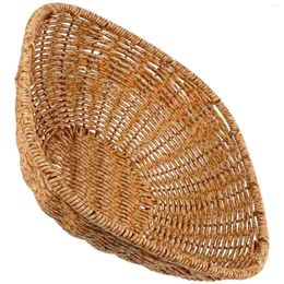 Dinnerware Sets Imitation Rattan Woven Basket Baskets Sundries Holder Storage Tabletop Bread Wicker Tray Dried Fruit Plate