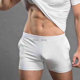 Underpants Men Modal Home Pajama Shorts Pants Sleeping Pants Solid Color Home Pajama Shorts Elastic Waist Male Underwear Running ShortsL231218