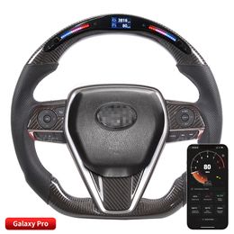 LED Performance Steering Wheel Fit for Toyota Camry Crown Corolla 2018-2019 Real Carbon Fibre