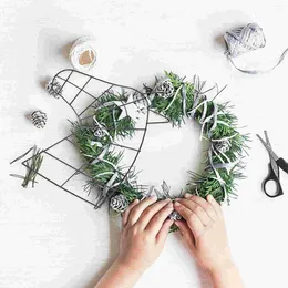 Decorative Flowers Horse Head Wreath Wire Form Christmas Metal Frame Floral Flower Making Ring Diy Xmas Holiday Year Party