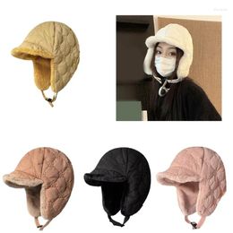 Berets Cycling Windproof Winter Hat Plush Thicken Hats With Earflap For Men And Women Perfect Outdoor Activities J78E