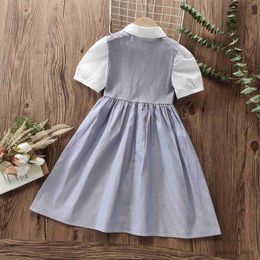 Girl's Dresses Kids Summer Clothes Preppy Dress for Girls Plaid Dress Prom School Uniform Outfits Children Teenagers Vestidos 4 6 8 10 12 Years