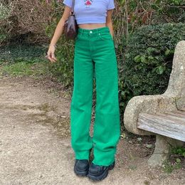 Jeans Y2K Streetwear Jeans Baggy Green Teenage Girls 2022 Summer Vintage Clothing Fashion Pink High Waist Denim Pants Women