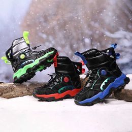 Boots Waterproof Baby Kids Snow Boots Boys Girls Cotton Shoes Warm Plush Rubber Sole Non-slip Children Toddler Boots 2022 Winter NewL231218