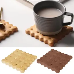 Table Mats Wooden Coasters Solid Wood Biscuit ShapeTable Mat Durable Heat Insulation Tea Coffee Cup Pad For Tabletops Offices Glasses