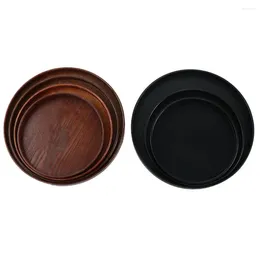 Tea Trays Wooden 21cm/24cm/27cm/30cm Traditional Kitchenware For Coffee Table Snack Plate Storage Tray Salad Bowl Platter