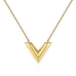 Fashion v charms necklace 18k gold silver women V Shap Letter pendant charms necklace female wedding Jewellery day gift189H