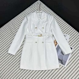 Basic & Casual Dresses designer Early Autumn New B French Celebrity Style Elegant and Waist Wrapped Double breasted Suit Dress Y5R4