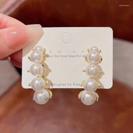 Stud Earrings French Pearl Female Earbone Clip