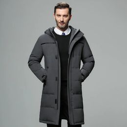 Men's Down Parkas Men Long Duck Down Coats Winter Hooded Casual Down Jackets High Quality Male Outdoor Windproof Warm Jackets Mens Clothing 231218