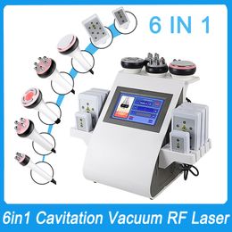 Salon Spa Use 6in1 Cavitation RF Vacuum Laser Slimming Machine Body Tightening Skin Lifting Weight Reduce Fat Loss Cellulite Removal Anti Aging 40K Ultrasonic