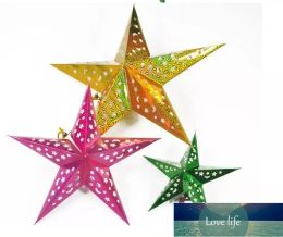 Quality Stereo double laser Christmas decorations colorful folding paper star hanging lobby of stars free shipping