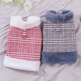 Dog Apparel Durable Pet Clothing Stylish Color-blocked Vest With Traction Ring Warm Winter Coat Comfortable For Cats