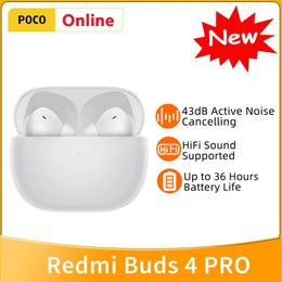 Earphones Xiaomi Redmi Buds 4 Pro Earphone 43db Smart Noise Reduction Bluetooth 5.3 Hybrid Vocalism 3 Mic Tws True Wireless Headset