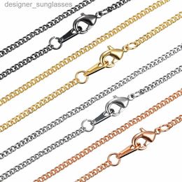 Pendant Necklaces 12 pcs wholesale Jewellery findings 2mm link chain necklace for pendant with lobster 40cm/45cm/50cm/55cm/ 60cmL231218