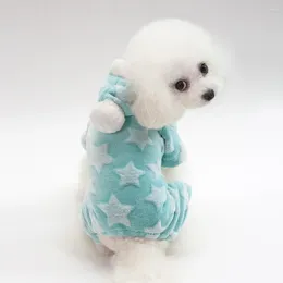 Dog Apparel Clothing Winter Pajamas Four Legs Fleece Insulation Star Pattern Design Pets Wear Beautiful Fashion To Keep Warm And Cold