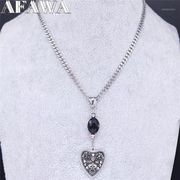 2020 Witchcraft Divination Cat Stainless Steel Necklaces for Women Silver Colour Choker Necklace Jewellery cadenas mujer N3764S031170D