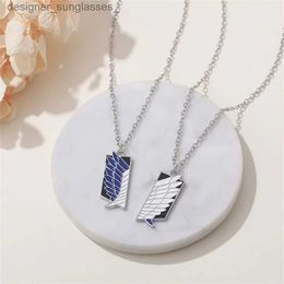 Pendant Necklaces Tren Shingeki No Kyojin Attack On Titan Pendant Necklace For Women Wings of Liberty Freedom Scouting Legion Choker AccessoriesL231218