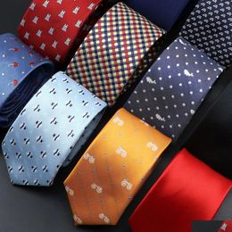 Neck Ties Neck Ties Novelty Men Tie Cartoon Bicycle Airplane Umbrella Patten Red Blue Neckties Leisure Business Daily Wear Cravat Wedd Dhwkp