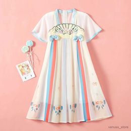 Girl's Dresses Kids Floral Lolita Dresses for Girls Clothes Party Summer Outfits Teenagers Short Sleeve Children Costumes 4 5 6 8 9 10 12 Years