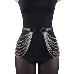 Belts Women Sexy Leg Chain Harness garter Belt Waist Corset Belt Leather Harness Waists Thigh Harness Gothic Clothing AccessoryL231218