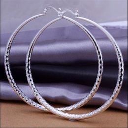 Factory Top quality 925 silver diameter 7 5CM big hoop earrings fashion classic women jewelry 10pair lot297p