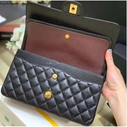 10A Quality Jumbo Chain Bag Double Flap Bag Designer 25CM 30cm Real Leather Caviar Lambskin Classic All Black Purse Quilted Handbag Shoulde