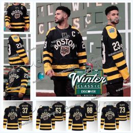 Boston 37 Patrice Bergeron Bruins Jersey 2023 Winter Classic 88 David Pastrnak Brad Marchand Taylor Hall Charlie Coyle McAvoy Craig Smith Ni