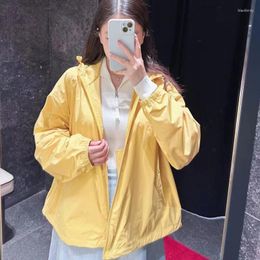 Women's Trench Coats 2023 Summer Windbreaker Outdoor Breathable Lightweight Hooded Jacket Fashion Solid Colour Thin Coat