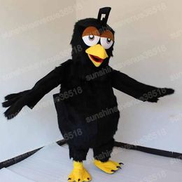 Adult size Black bird Mascot Costume Cartoon theme character Carnival Unisex Halloween Carnival Adults Birthday Party Fancy Outfit For Men Women