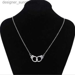 Pendant Necklaces Handcuff Necklace Silver Colour Street Style Necklace Gift For Friend Punk Style Fashion Neck JewelryL231218